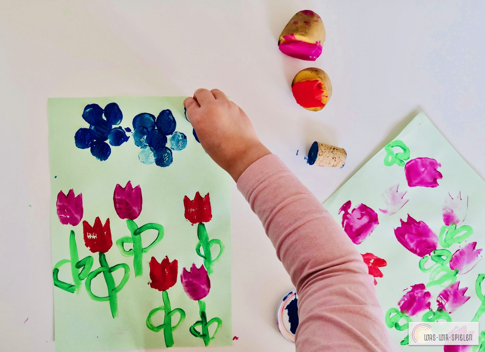 Farbenfrohe Blumenwiese Fur Kleine Kunstler Waswirspielen Com