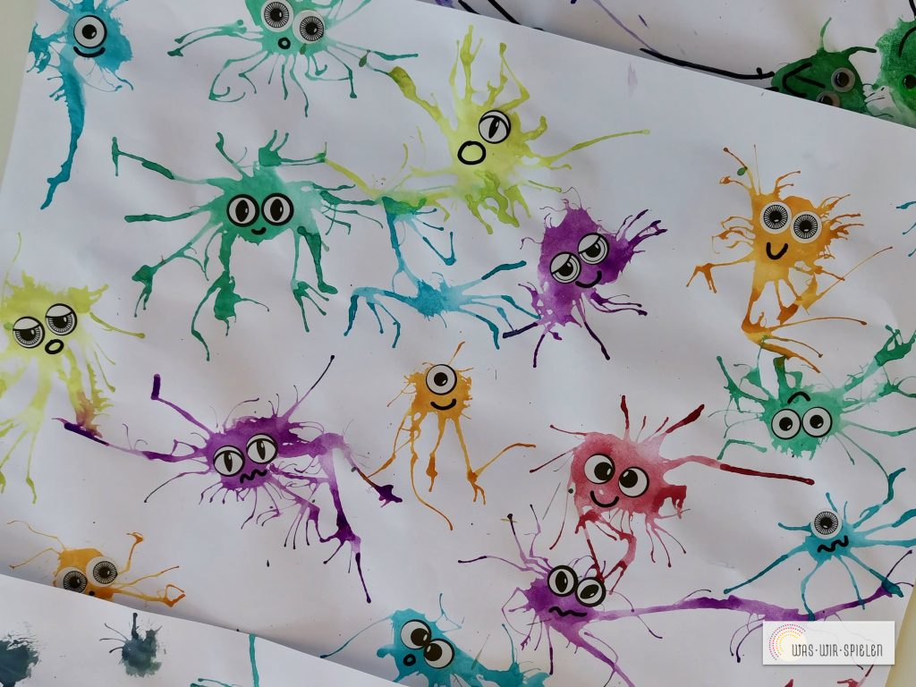 Pustebilder - freche Monster erstellen