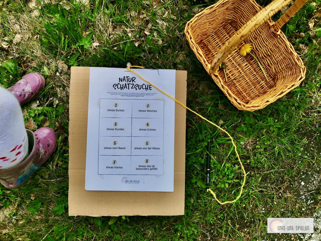 Natur Schatzsuche- -wer findet die gesuchten Dinge?