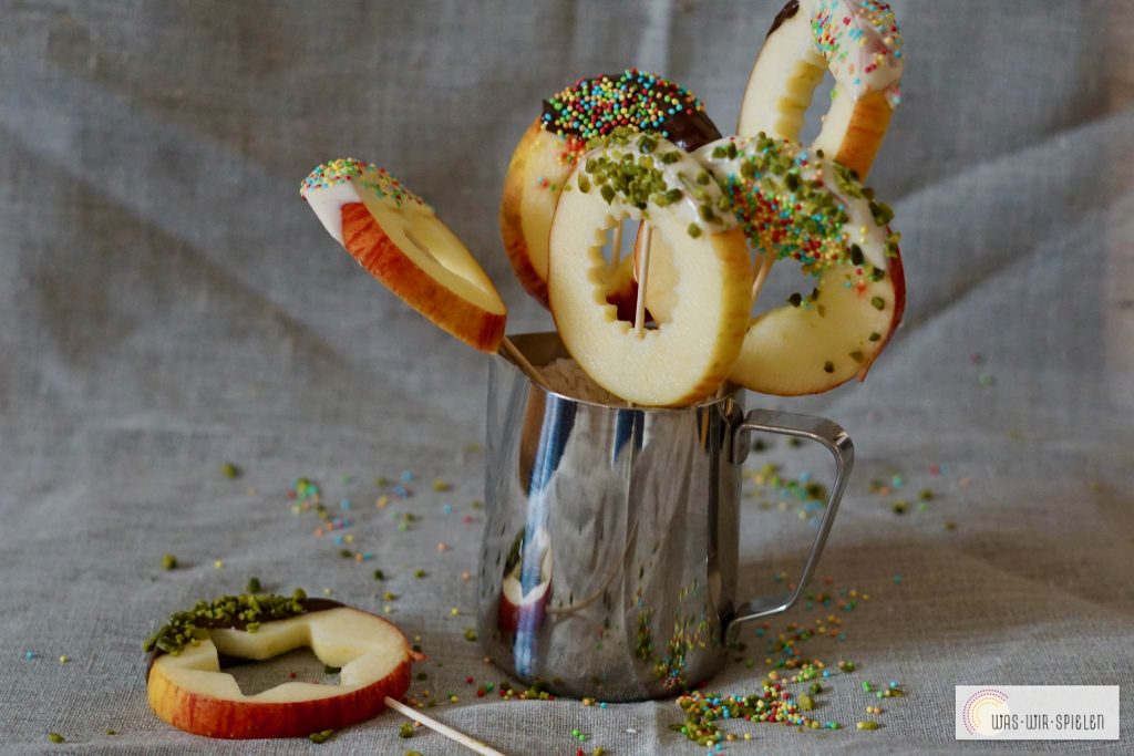 Apfel - Lollis - gesunder Snack für Kinder