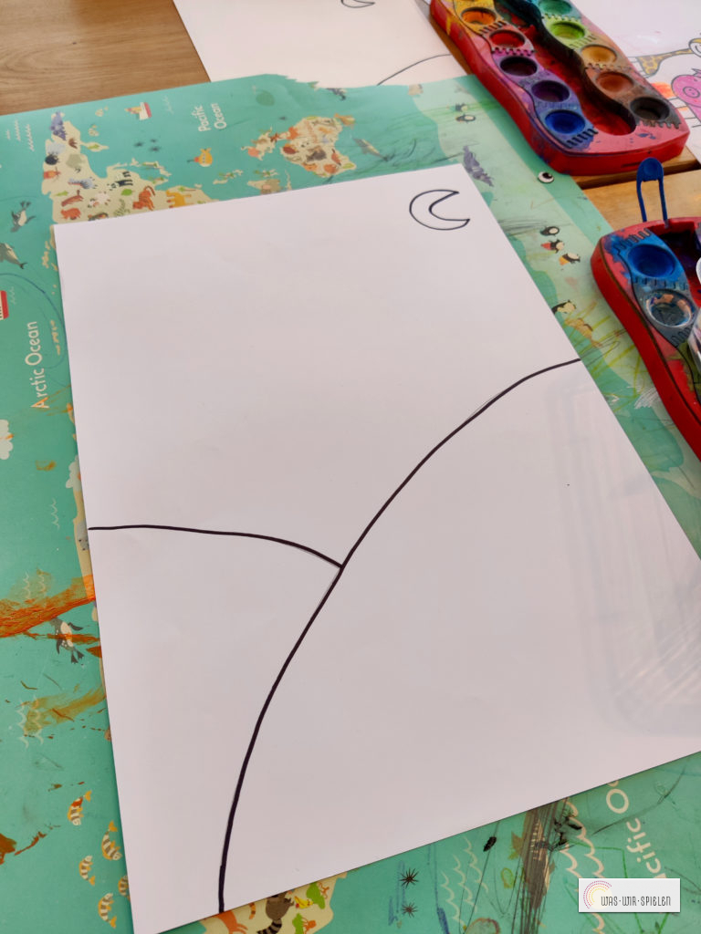 als erstes werden die Grundrisse gemalt