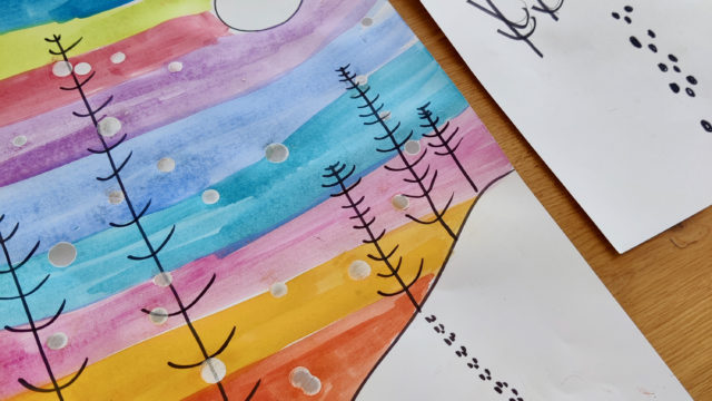 Winterliche Collage mit magischen Schneeflocken