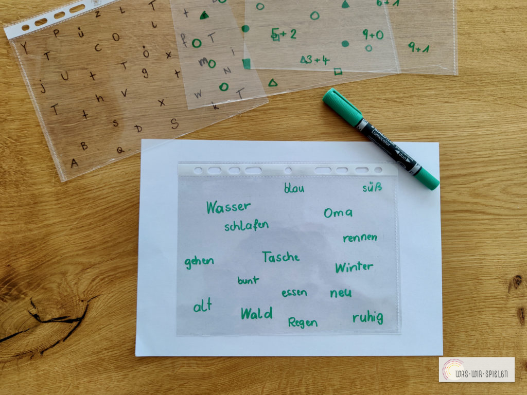 Beschrifte deine Folie mit einem permanenten Stift