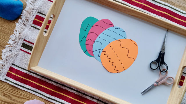 Ostereier scheiden – DIY Schneideübung für Kinder
