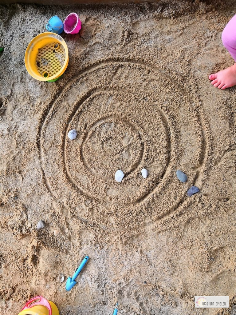 Zierlwerfen im Sand