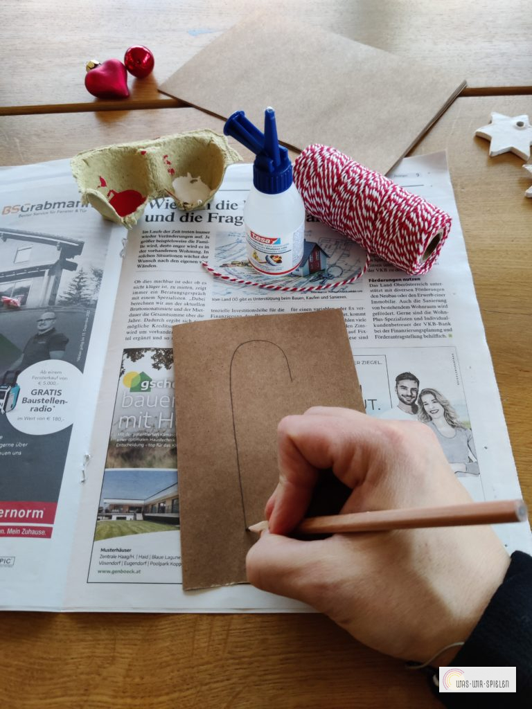 male die Form einer Zuckerstange vor