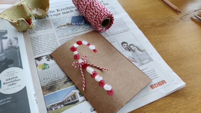 Easypeasy Weihnachtskarte basteln mit Kindern