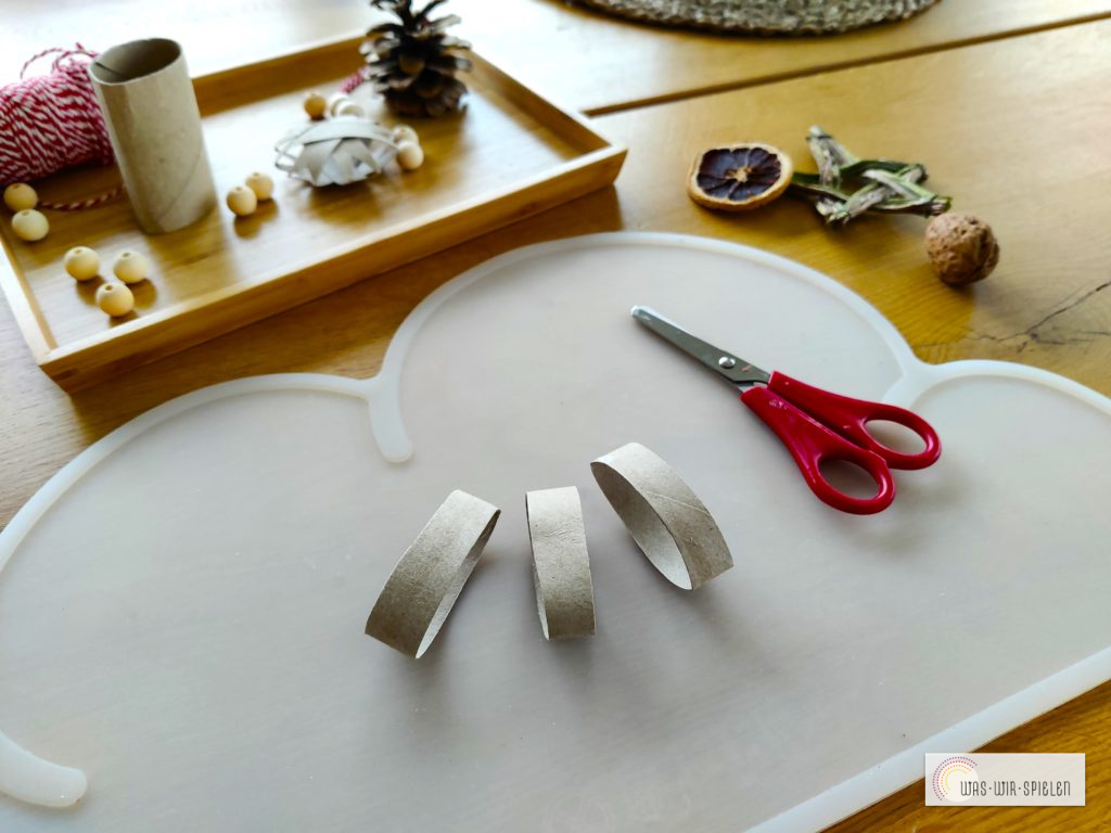 Schneide drei Streifen ab