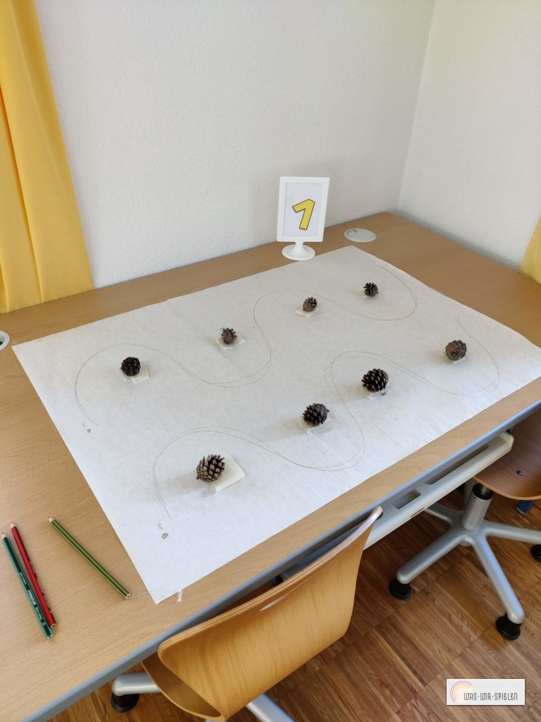 Graphomotorische Übungen mit Zapfen