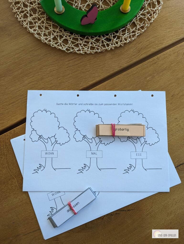 Vielseitige Übungen mit Wortkarten