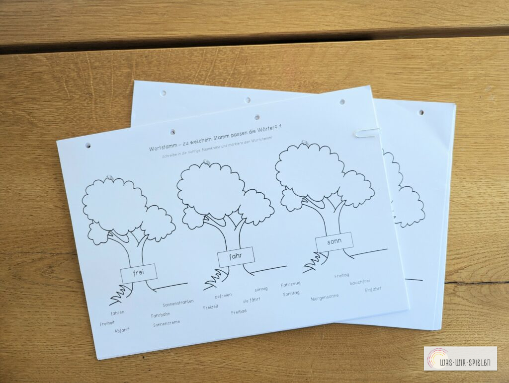 Unterrichtsmaterila Thema Wortstamm