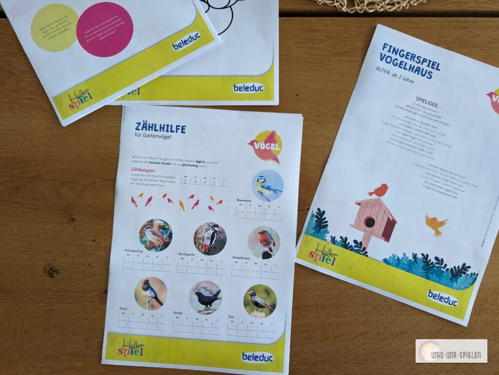 Arbeitsmaterialien Vogelprojekt