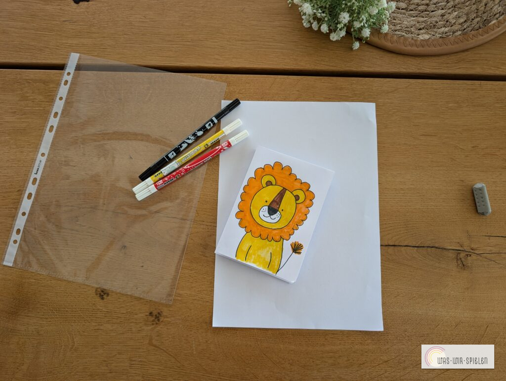 Male ein passendes Bild mit Filzstiften