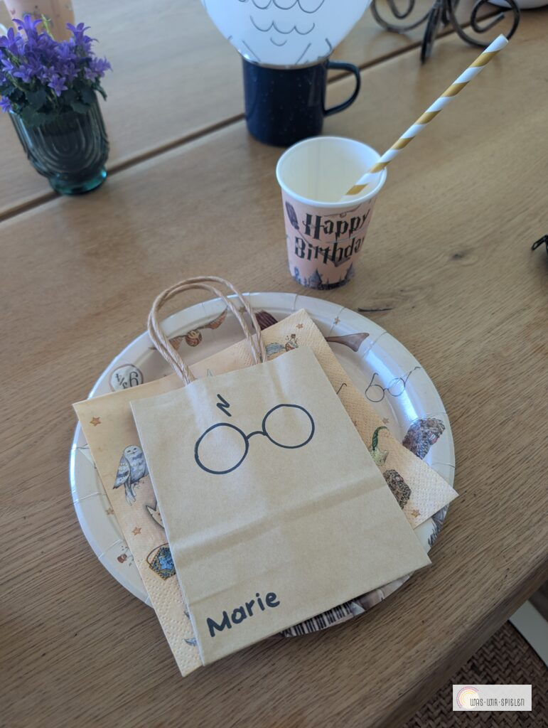 Harry Potter Tüten bei unserer Harry Potter Geburtstagsparty