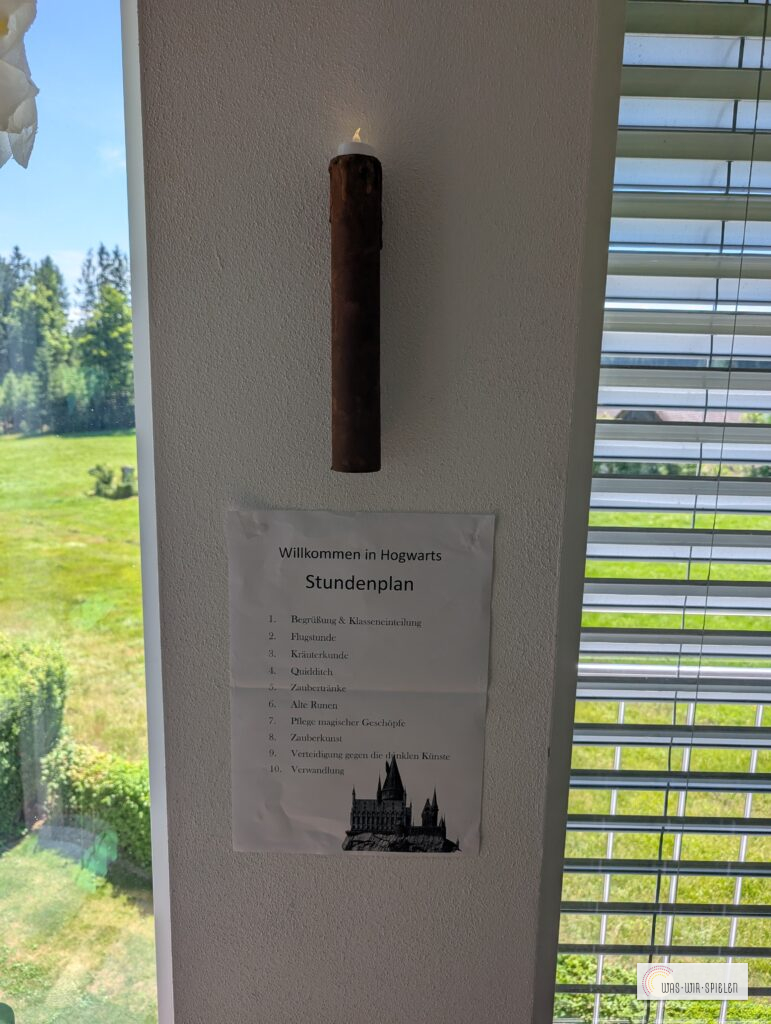 Unser Stundenplan für die Harry Potter Geburtstagsparty