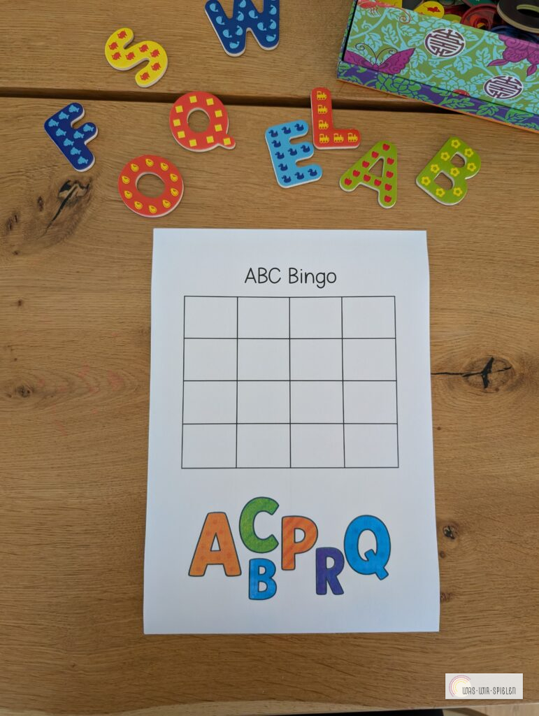 ABC Bingo Vorlage