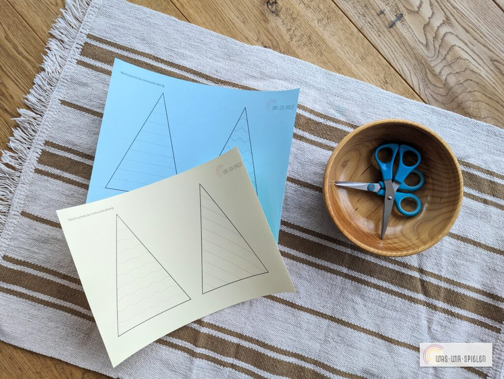 Christbaum Ausschneideübung gratis Download